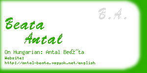 beata antal business card